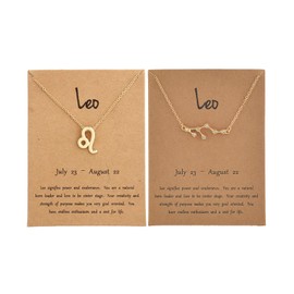 2Pcs Zodiac Necklace 12 Constellation Necklace CZ Astrology Astrology Zodiac Star Necklace Birthday Gifts for Women Girl