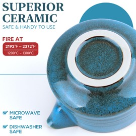 PUNNIO Japanese Matcha Bowl, Glazed Ceremonial Matcha Bowl with Whisk Holder for Matcha Powder/Matcha Tea/Japanese Matcha (Blue(w/Spout))