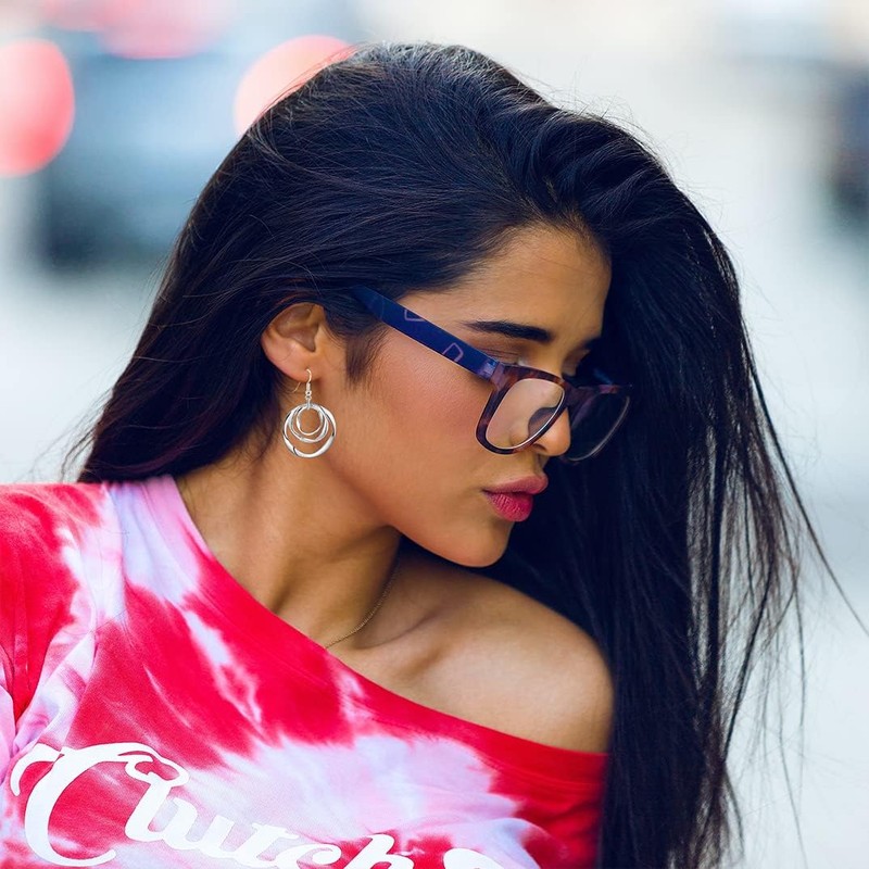 HAIXIAN Aesthetic Classic Infinity Linear Circles Boho Drop Earrings for