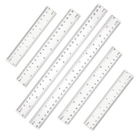 6 Pack Clear Plastic Ruler 6 Inch 8 Inch 12 Inch Flexible Transparent Ruler Small Straight Edge Ruler Measuring Tool Rulers Bulk for Kids School Classroom Drawing Journaling