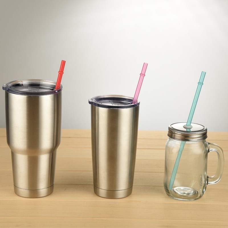 Dakoufish 8 Inch Reusable Plastic Short Straws for 16oz 20oz
