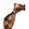 Ctskyte Men Yellow Orange Grey Plaid Silk Ties Checks Fashionable