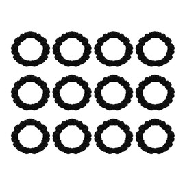 12Pcs Hair Scrunchies,Black Elastic Bands,Ponytail Holders Satin Hair Ties Scrunchies for Women