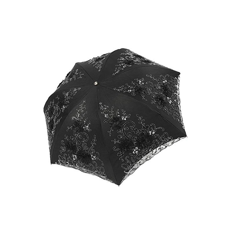 Honeystore Vintage Lace UV Sun Parasol Folding 3D Flower Embroidery