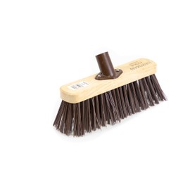 Newman and Cole 25,4 cm Holz-Besenkopf mit Ersatz-Holzbesenkopf für Außenbereich Garten Terrasse Hof Besen Kehren Holz-Bürstenkopf mit Halterung 38