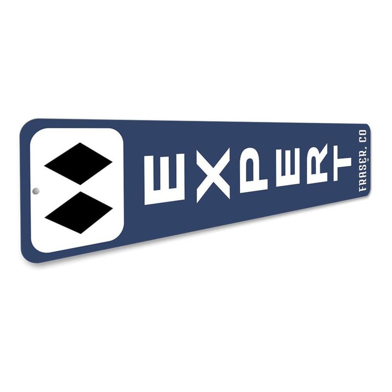 Expert Ski Vertical Sign, Custom Double Black Diamond Ski Difficulty