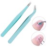 Samcos Eyelash Tweezers False Eyelash Tweezers Pink Straight Stainless Steel