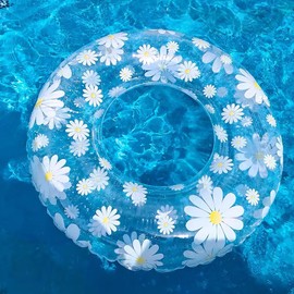 浮き輪 うきわ 浮輪 フロート大人用 かわいいデイジー O型 大きい 半透明 水遊び用 スイミング 海 プール 海水浴 ビーチ 夏休み 海外 旅行 アウトドア (90#)