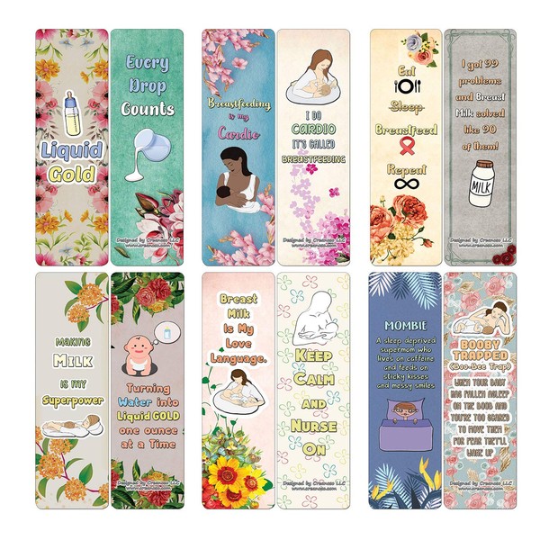 Creanoso Breastfeeding Cards (12-Pack) - Stocking Stuffers Premium Quality Gift Ideas for Mothers, Teens, & Adults - Corporate Giveaways & Party Favors