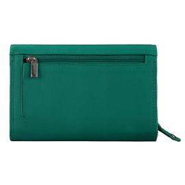J. Wilson London Ladies Designer RFID Safe Protection Luxury Quality Soft Nappa Leather Purse Multi Credit Card Women Clutch Wallet with Zip Pocket (Teal)