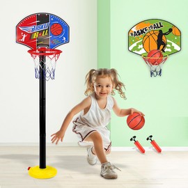 Xwin Sportseries Kids Pack of 2 Basketball Hoop Set with Stand & Door Mount – Height Adjustable & Portable Hoop with Balls & Pumps – Indoor & Outdoor Play for Toddlers & Children – Fun Sports Gift Toy