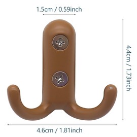 YDHfdc Pack of 7 Coat Hooks, Double Hooks, Wall Coat Hooks, Colourful Metal Hat Hooks with Screws, Colourful for Kitchen, Bathroom, Bedroom