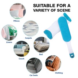 Lint Pet Hair Remover for Clothes: Reusable Dog Cat Fur Lint Removal Brush for Clothes Furniture Couch Carpet Bed Car Seat - Self-Cleaning for Pet Owners (Fresh Blue, 1 Pack)