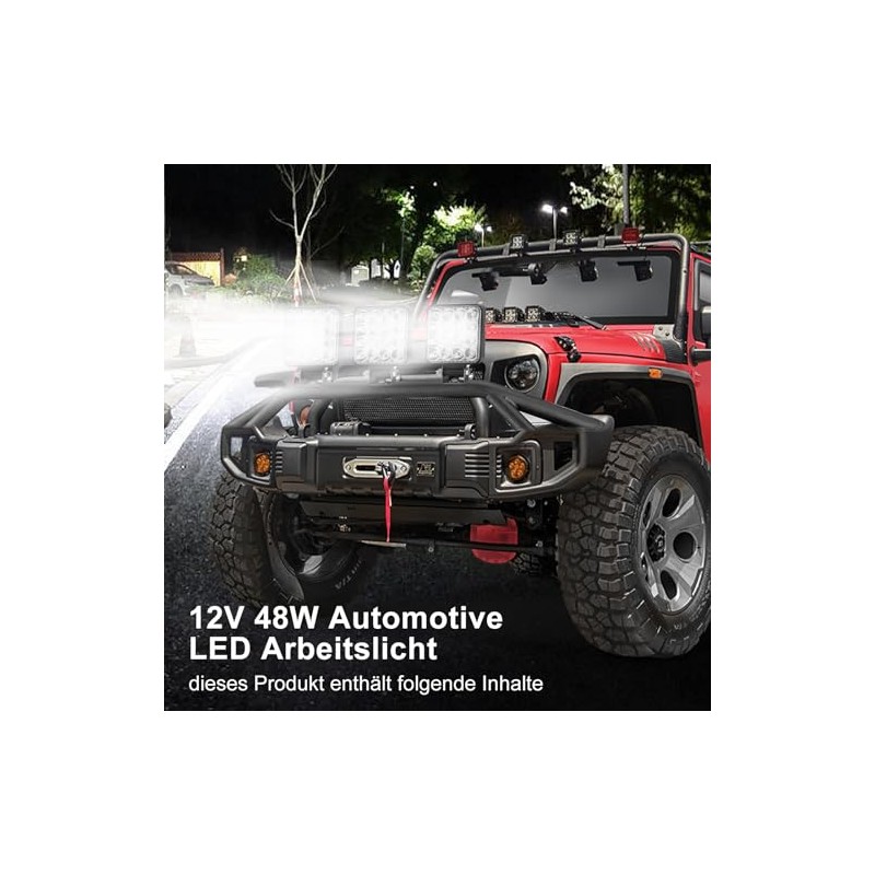 HOSPAOP LED Work Light 12 V LED Spotlight 48 W
