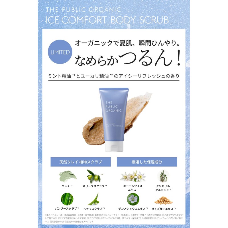The Public Organic Ice Comfort Essential Oil Body Scrub, 6.3
