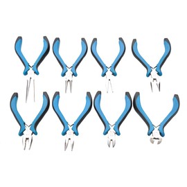 ANKROYU Professional Jewelry Pliers Set 8 Piece Steel Wire Cutter Flat Nose Diagonal Cutting Pliers with Non Slip Handle for Jewelry Making Crafting and Electronic Repair Steel Ma