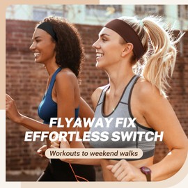 Kavya Headbands for Women's Hair, Sweat Absorbent Hair Bands for Women, Wide Elastic Head Bands Adult Women Breathable Hair Accessories Unisex Sport Gym Running Skincare(8 Pack, Black)