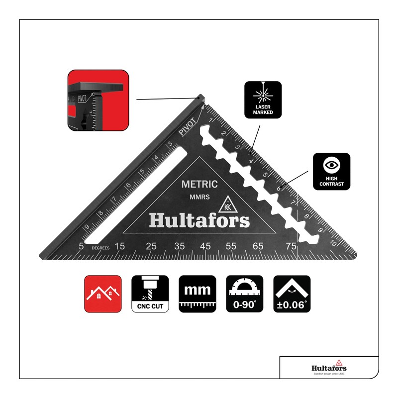 Hultafors MMRS 483287 Stop Triangle (Length 110 mm, for 45°