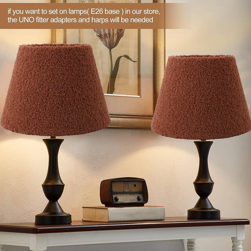 Table Lamp Shade Plush Cloth Tapered Simple Exquisite Lampshade for