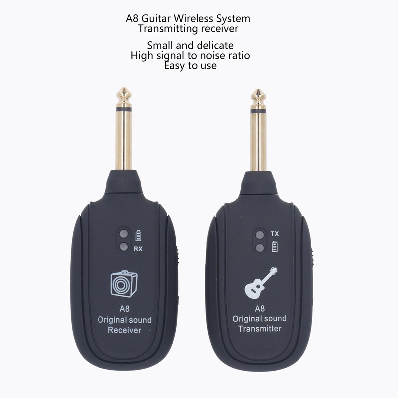 Electric Guitar Transmitter Receiver Set 6.35mm Rechargeable Wireless Guitar System