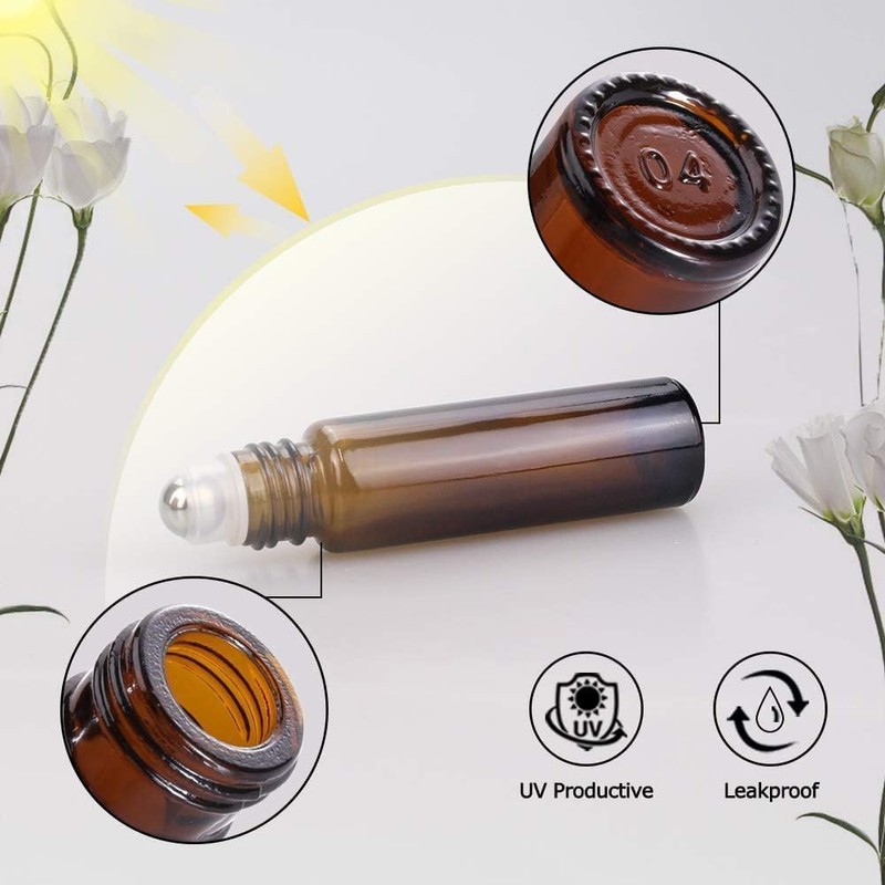 sungwoo 12 Pack Essential Oil Roller Bottles Stainless Steel, 10ml