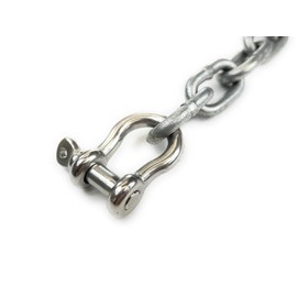 lifstar (1) 1/4" x 4ft Marine Anchor Chain with Shackles, Anti-Rust, Grade 43 Lead Chain for Boats, Fishing, Sailing Use, Grey Color (1/4" x 4ft, Grey, 1)