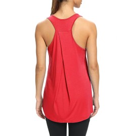 Bestisun Yoga Workout Tops Long Athletic Workout Tank Tops Loose fit Gym Exercise Clothes Workout Yoga Clothing for Women Red M