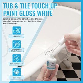 Porcelain Repair Kit with Tub and Tile Touch Up Paint,Bathtub Touch Up Paint White for Chips,Scratches on Tubs,Tiles,Sinks,Porcelain,Acrylic,Enamel,Tub Repair Kit White,Long-Lasting Waterproof Finish
