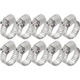 Lumonic 10 x 13-19 mm hose clamp, stainless steel, V4A 304, adjustable hose clamps for screwing, for pipes, washing machine, car, house