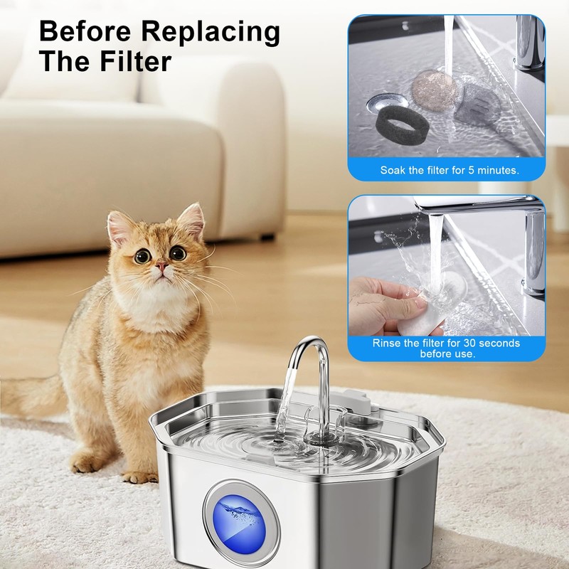 Cat Fountain Filters Compatible with Apauk 3.2L Cat Fountain APFSS-3201,12x