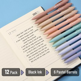 Mr. Pen- Aesthetic Pens, 12 Pack, Black Ink, Fast Dry, Fine Tip Pens for Note Taking, Pens Aesthetic, Retractable Pens, Cute Pens, Aesthetic Pens for Journaling Fine Tip Pens
