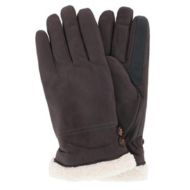 Isotoner Women's Microfiber Winter Glove with Button Detail, Small/Medium, Lead