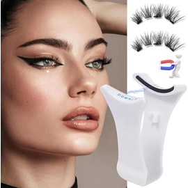Pestañas Postizas Magneticas, Pestañas Magnéticas con Aplicador (D)  Kit de Pestañas Postizas de Aspecto Natural, Reutilizables y de Larga Duración,  