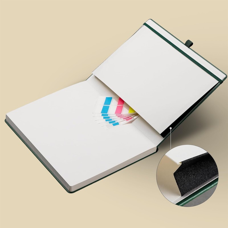 PYNEX Notebook A5 Dotted, Hardcover, Notebook, Leather Notepad with 192