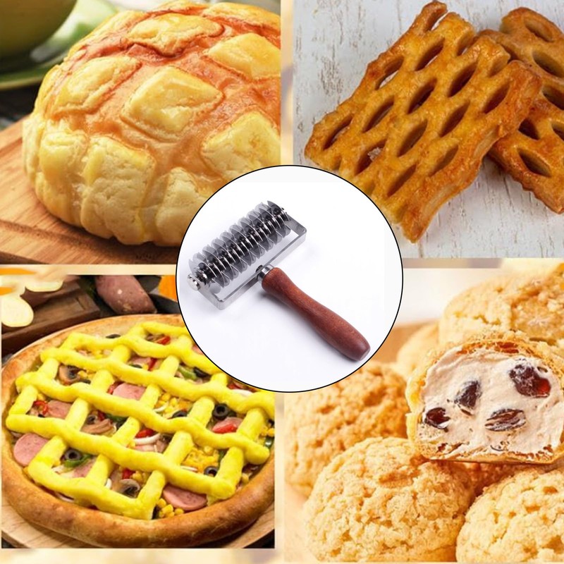 Wjelet Pastry Lattice Roller Cutter, Lattice Pastry Cutter, Stainless Steel