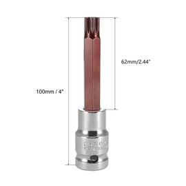 TOP-VIGOR Triple Square Spline Bit Socket, 1/2" Drive x M10 (10mm) Key Socket, Premium S2 Steel Bits, Bit with 3" Length for Torque Wrench, Ratchet Wrench, Impact Power Drills, Slide Bar