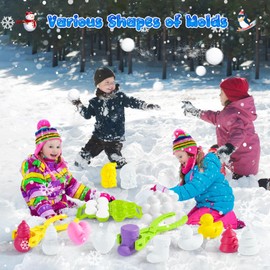 10 Pack Snowball Maker Toy, Winter Snow Sled Outdoor Snow Ball Makers Toys Kit for Kids Removable Snow Clip Toys for Boys Girls Birthday Christmas Stocking Stuffers Gifts