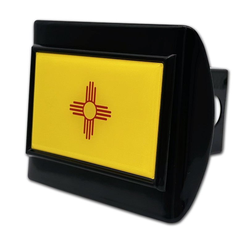 Elektroplate New Mexico State Flag All Metal Black Hitch Cover