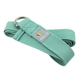 Wacces D-Ring Buckle Cotton Yoga Straps Bands - Best for Stretching - (8 ft - Turquoise)
