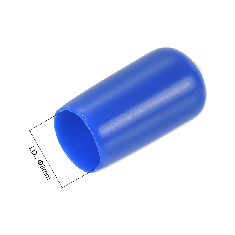 sourcing map 80pcs Rubber End Caps 8mm ID Vinyl Round
