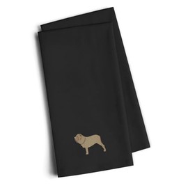 Caroline's Treasures BB3465BKTWE Neapolitan Mastiff Black Embroidered Kitchen Towel (Set of 2), 28" H x 19" W, Multicolor