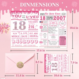 Vailontiss Happy 13th Birthday Cards for Daughter, Funny 13th Birthday Decorations for Girls, Vintage Back in 2012 Birthday Poster for Niece, 13 Year Old Best Gifts for Granddaughter (Pink)