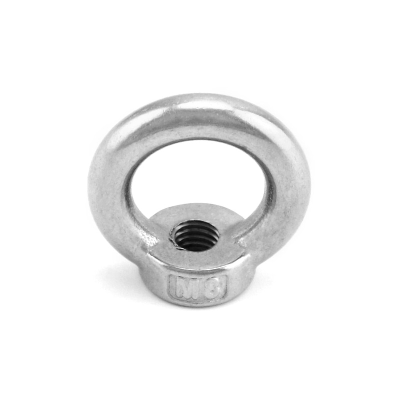 QWORK® 10 Pieces M8 Lifting Ring Nuts, 304 Stainless Steel,
