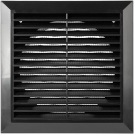 ECOPRO VENT Black 6 inches Inch Ventilation Grille - Inside/Outside use - (Flange 5.9 inches Ø/Cover 8 inches x8 inches ) - Air Vent Louver - Exhaust Hood - Available 3 Sizes / 4 Colors.