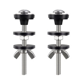 2 Pcs Toilet Tank Bolts Replacement Kit Toilet Tank to Bowl Bolts Heavy Duty Stainless Steel Universal Toilet Seat Bolts and Nuts Toilet Seat Screws and Nuts with Rubber Washers Gaskets (Silver)
