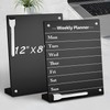 2Pack Magnetic Black Dry Erase Board Desktop Easel, 12x8" Acrylic