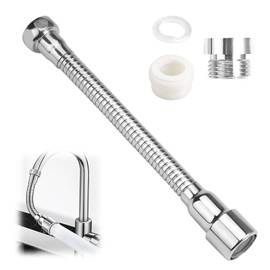 svpfuo Tap Hose, Hose for Tap, Tap Connection Hose, Extension Nozzle for Taps up to 20 cm, Suitable for Kitchen, Bathroom, Toilets. Made of Stainless Steel