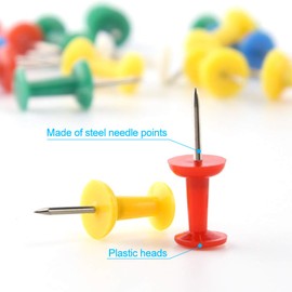 TUPARKA 120 Pcs Map Push Pins Thumb Tacks Multi-Colored Push Pins for Cork Notice Board 5 Colors