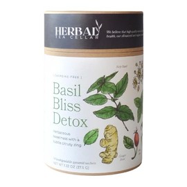 Herbal Tea Cellar Basil Bliss Detox Tea, 14-Day Cleanse with Holy Basil, Spearmint, Rose Hips & Ginger, Caffeine-Free Herbal Blend for Digestion & Wellness, Eco-Friendly Pyramid Sachets, 14 Count