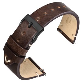 ANNEFIT Watch Strap 18 mm 20 mm 22 mm for Men Women Italian Vintage Leather Strap Quick Release Genuine Replacement Strap, Leather, No gemstone